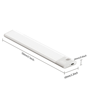 Нощна светлина за гардероб с датчик за движение, USB презареждаща, магнитно закрепване, амбиентно градиентно осветление