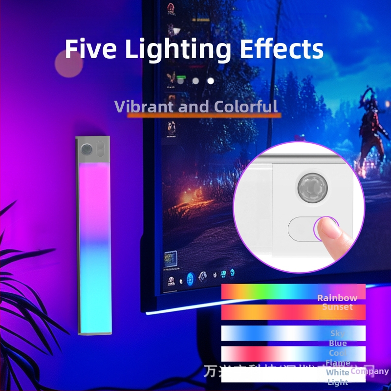 Skapja nakts gaisma ar cilvēka ķermeņa sensoru, USB uzlāde, magnētiska fiksācija, apkārtējais apgaismojums ar gradientu