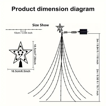 Соларна LED водопад светлина във форма на звезда с пет върха, за външна употреба, IP65 водоустойчива, 0.6 W, ≤36 V, украса за коледно дърво