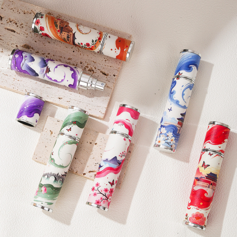 Sticla parfum din piele și sticlă | Turnare prin injecție | Serigrafie | Procesare personalizată | Cod produs BH