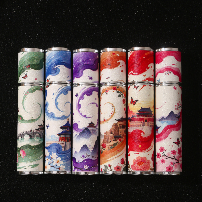 Sticla parfum din piele și sticlă | Turnare prin injecție | Serigrafie | Procesare personalizată | Cod produs BH