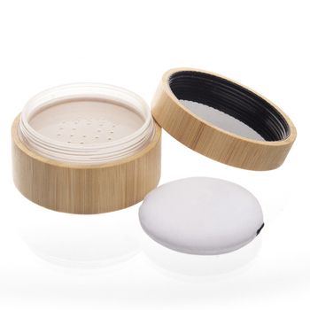 Κουτί συσκευασίας πούδρας μακιγιάρ σε σχέδιο μπαμπού-ξύλου, με χαρακτική λέιζερ και μεταξοτυπία, προσαρμοστική παραγγελία, διαθέσιμη ιδιωτική ετικέτα