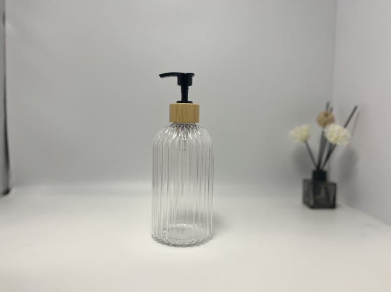 Flacon dozator PET 500 ml, îngroșat, cu pompă – recipient înlocuibil pentru gel de duș, șampon și balsam