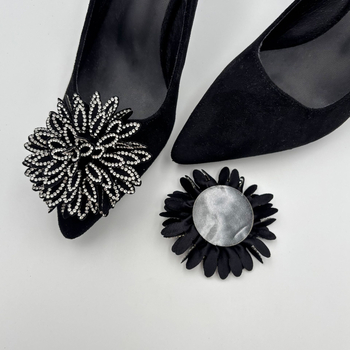 Κομψά κλιπ παπουτσιών με λουλούδι από διαμάντες, αποσπώμενο νυφικό αξεσουάρ για ψηλά τακούνια – Μοντέλο TDE111-H, κατάλληλα για δερμάτινα, καθημερινά και εργασία παπούτσια, όλες οι εποχές, στυλ Ευρώπης-Αμερικής