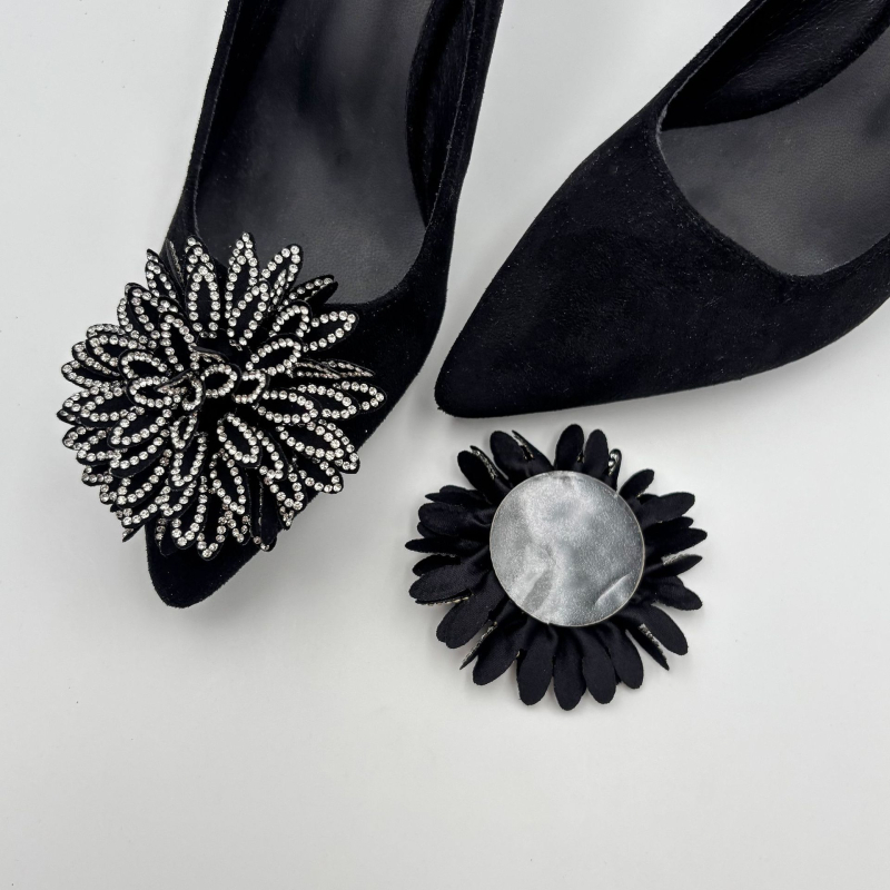Κομψά κλιπ παπουτσιών με λουλούδι από διαμάντες, αποσπώμενο νυφικό αξεσουάρ για ψηλά τακούνια – Μοντέλο TDE111-H, κατάλληλα για δερμάτινα, καθημερινά και εργασία παπούτσια, όλες οι εποχές, στυλ Ευρώπης-Αμερικής