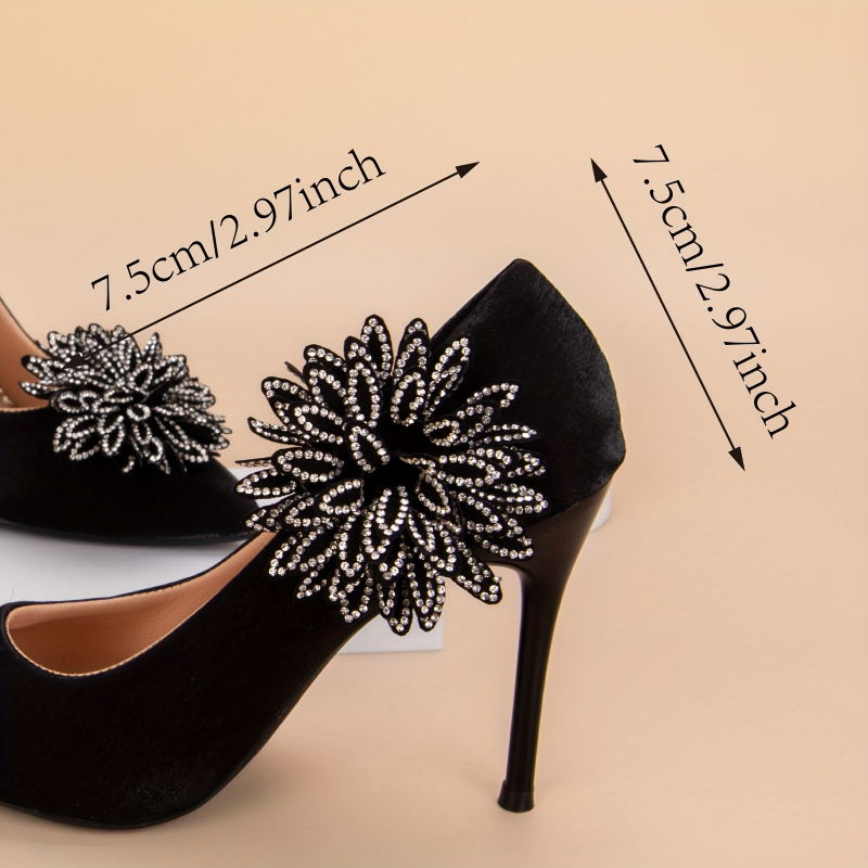Κομψά κλιπ παπουτσιών με λουλούδι από διαμάντες, αποσπώμενο νυφικό αξεσουάρ για ψηλά τακούνια – Μοντέλο TDE111-H, κατάλληλα για δερμάτινα, καθημερινά και εργασία παπούτσια, όλες οι εποχές, στυλ Ευρώπης-Αμερικής