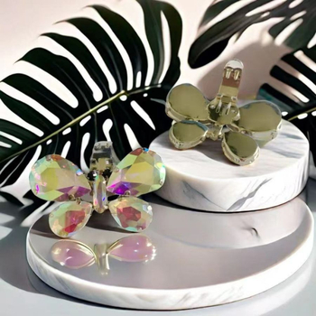 Αποσπώμενο κλιπ παπουτσιών με πεταλούδα και κρύσταλλο, μοντέλο DZ19, μάρκα LXM, συμβατό με αθλητικά και δερμάτινα παπούτσια