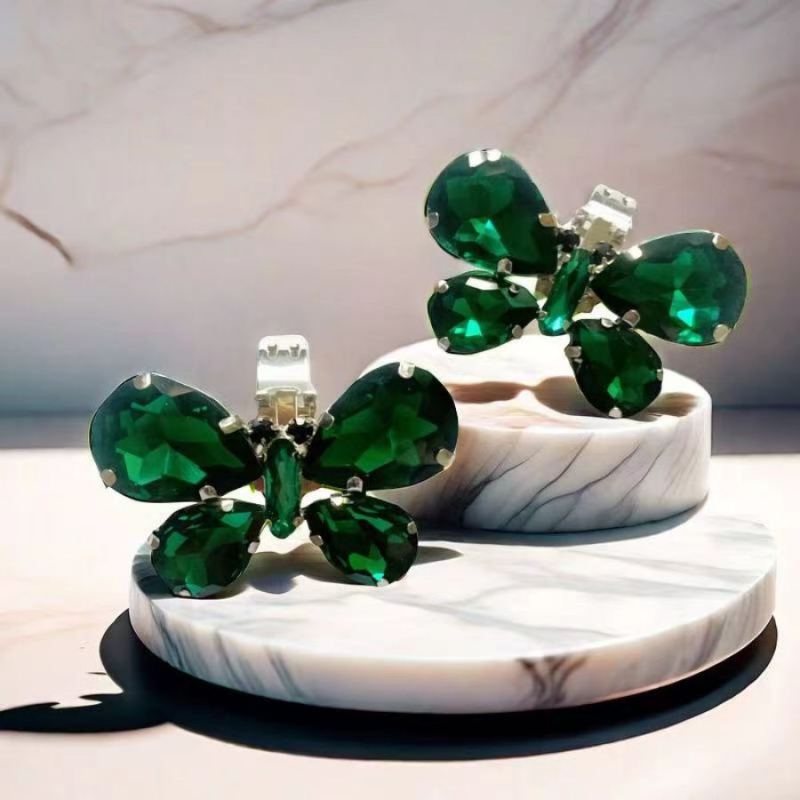 Αποσπώμενο κλιπ παπουτσιών με πεταλούδα και κρύσταλλο, μοντέλο DZ19, μάρκα LXM, συμβατό με αθλητικά και δερμάτινα παπούτσια