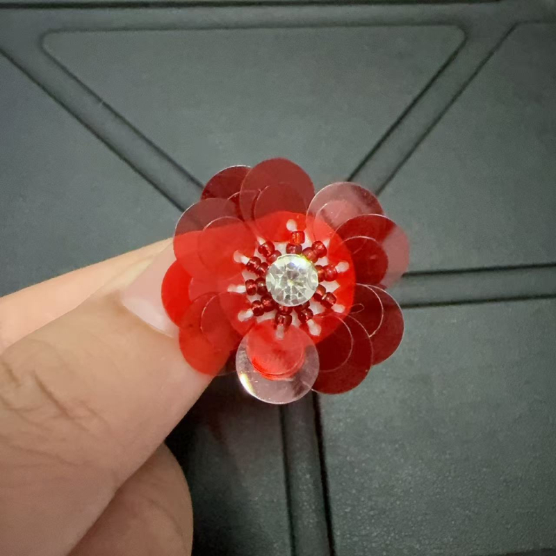 Casual παπούτσια με κορεατικό στυλ σε σχήμα λουλουδιού από παγιέτες, διακοσμητικά κρύσταλλα, χειροποίητες χάντρες (Μοντέλο 1222)