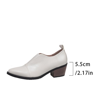 Sieviešu Čellija stila slip-on loaferi, ar asu purnu, PU augšdaļa, gumijas zole, vidējais papēža augstums 3–5 cm, zems šuvums