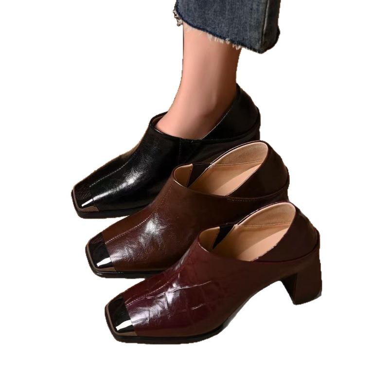 Mary Jane moterų batai 2025: kvadratinė nosis, masyvus 6–8 cm kulnas, PU viršus, PU įdaila, gumos padas