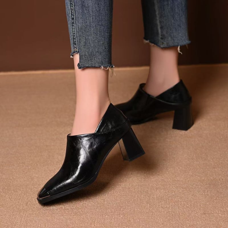 Mary Jane moterų batai 2025: kvadratinė nosis, masyvus 6–8 cm kulnas, PU viršus, PU įdaila, gumos padas