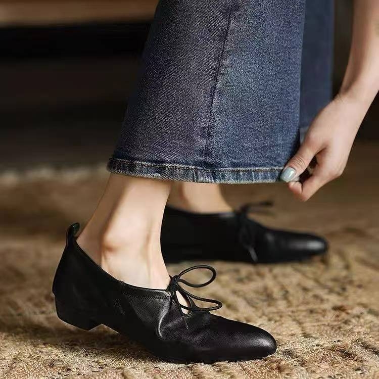 Moteriški baleto sandalai su PU viršutine dalimi, apvali nosis, Korėjietiškas stilius, gumine pada