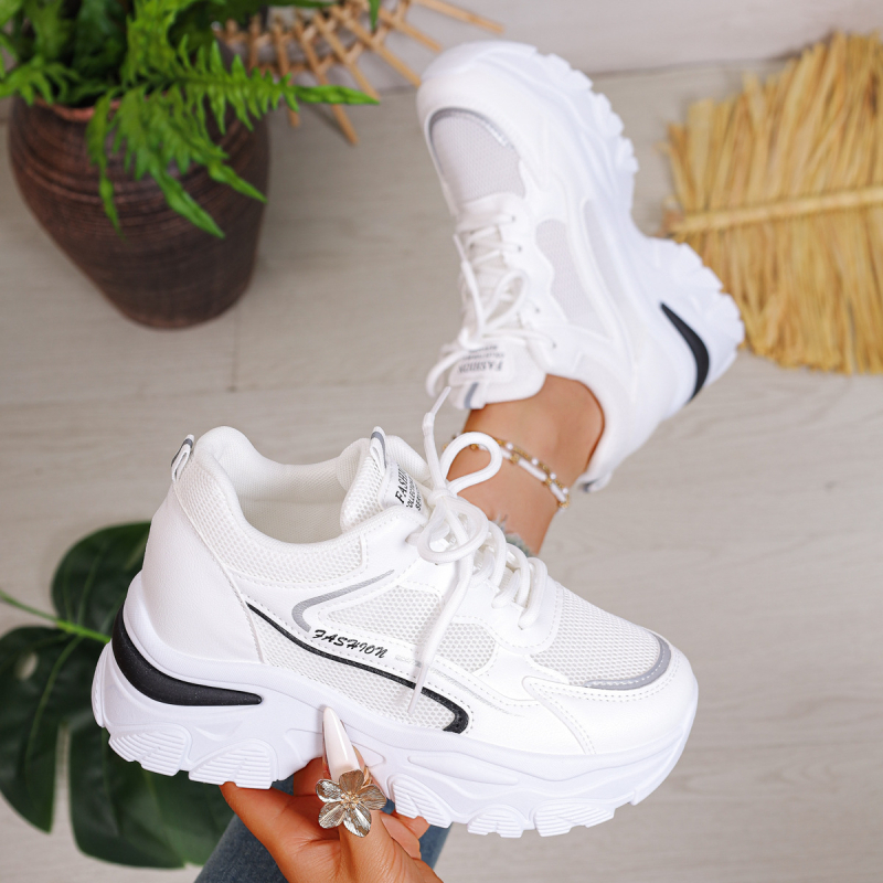 Γυναικεία αθλητικά παπούτσια με PU επάνω μέρος, υψηλός άξονας (3–7 εκ.), χαμηλό τακούνι (1–3 εκ.), EVA πάτος, σόλα από καουτσούκ