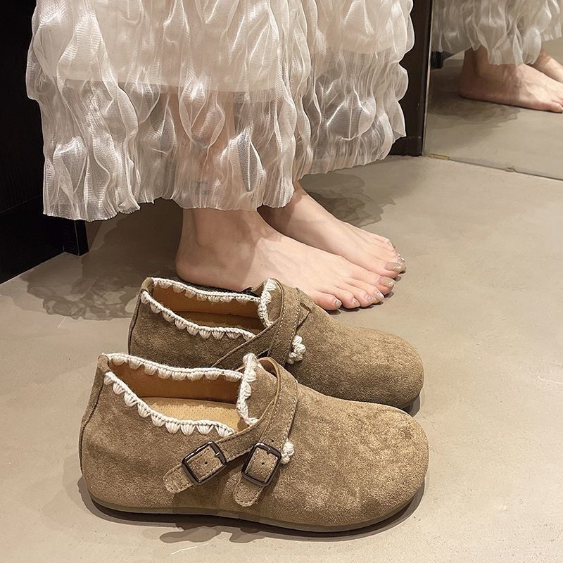 Sieviešu Slip-On kurpes ziemai ar pūkainu iekšējo oderi, auduma augšdaļa, ādas zole