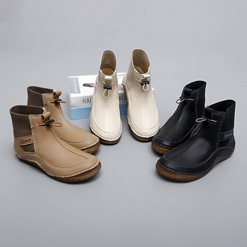 Unisex Martin zābaki: ūdensdroši ādas Super Migration augšdaļa, PU iekšzole, gumijas zole, apaļš purngals