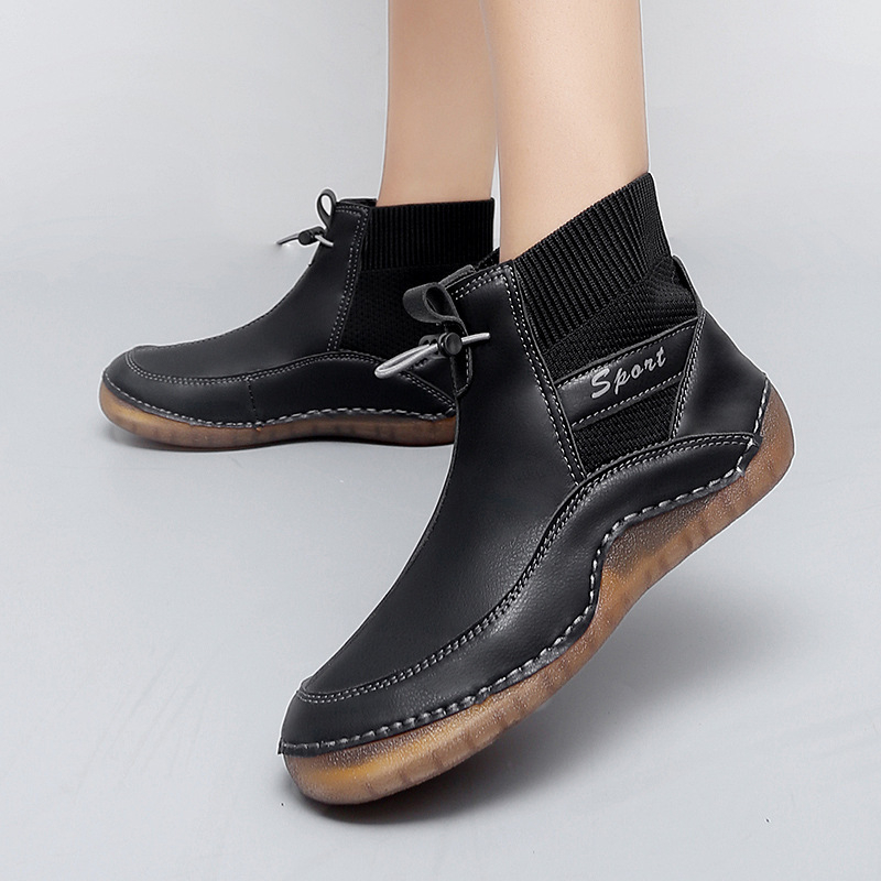 Unisex Martin zābaki: ūdensdroši ādas Super Migration augšdaļa, PU iekšzole, gumijas zole, apaļš purngals