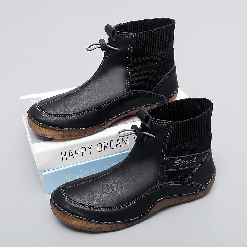 Unisex Martin zābaki: ūdensdroši ādas Super Migration augšdaļa, PU iekšzole, gumijas zole, apaļš purngals