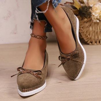 Sieviešu klinveida kurpes - velūra augšdaļa, smailais purns, 6–8 cm papēža augstums, Slip-On, gumijas zole