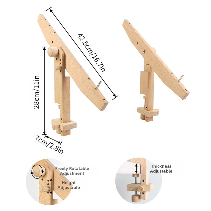 Pārvadājamais koka adīšanas statīvs ar noņemamu krustdūriena rāmi, kods 346, citi koka izstrādājumi, mūsdienīgs minimālisma stils