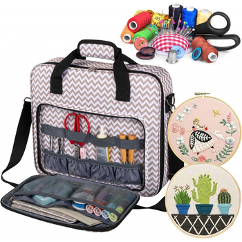 Τσάντα αποθήκευσης κεντημάτων corduroy με 3 θήκες, φορητή unisex, στυλ cross-border, για ποδηλασία