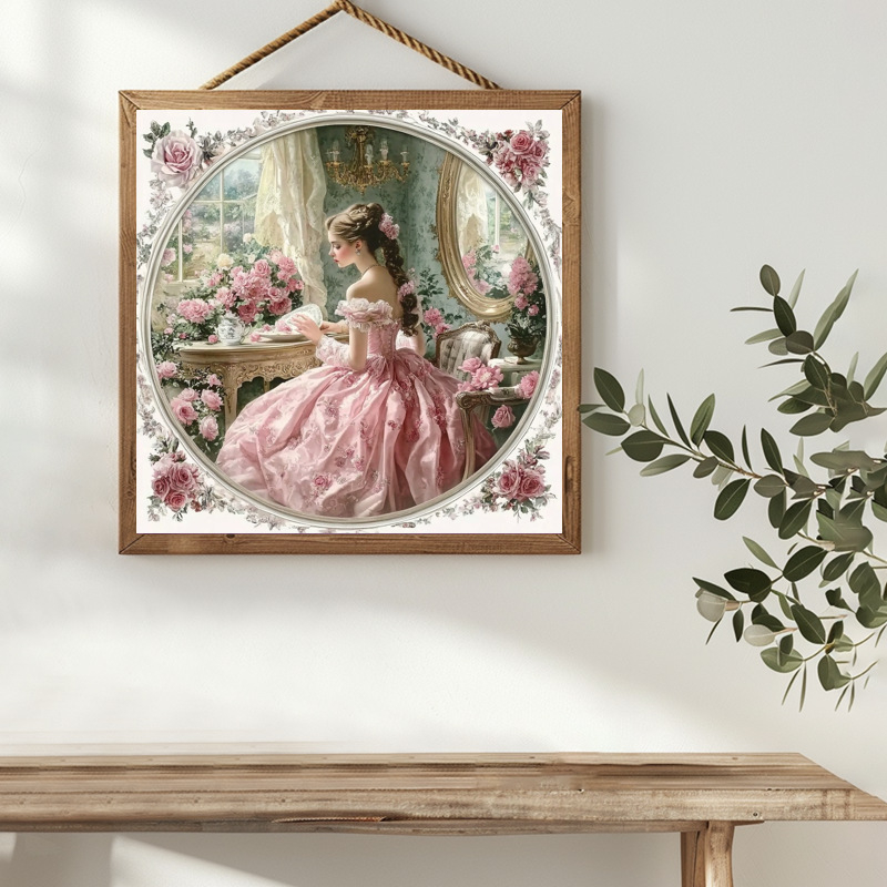 Diamantfestmény készlet, kézzel készített keresztszemes hímzés 11-count vásznon, virágos hercegnő hálószoba dizájn, modern minimalista stílus