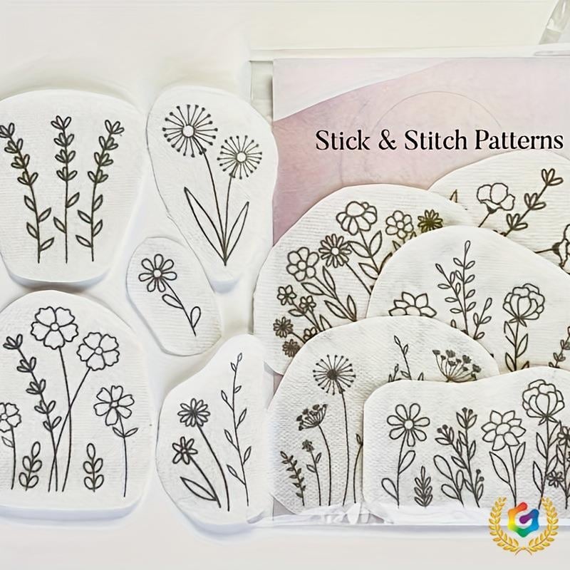 Set za vodotopivo šivanje – materijali za zakrpe, platnene naljepnice s raznim uzorcima, ručna izrada šivanja DIY, pastoralni stil