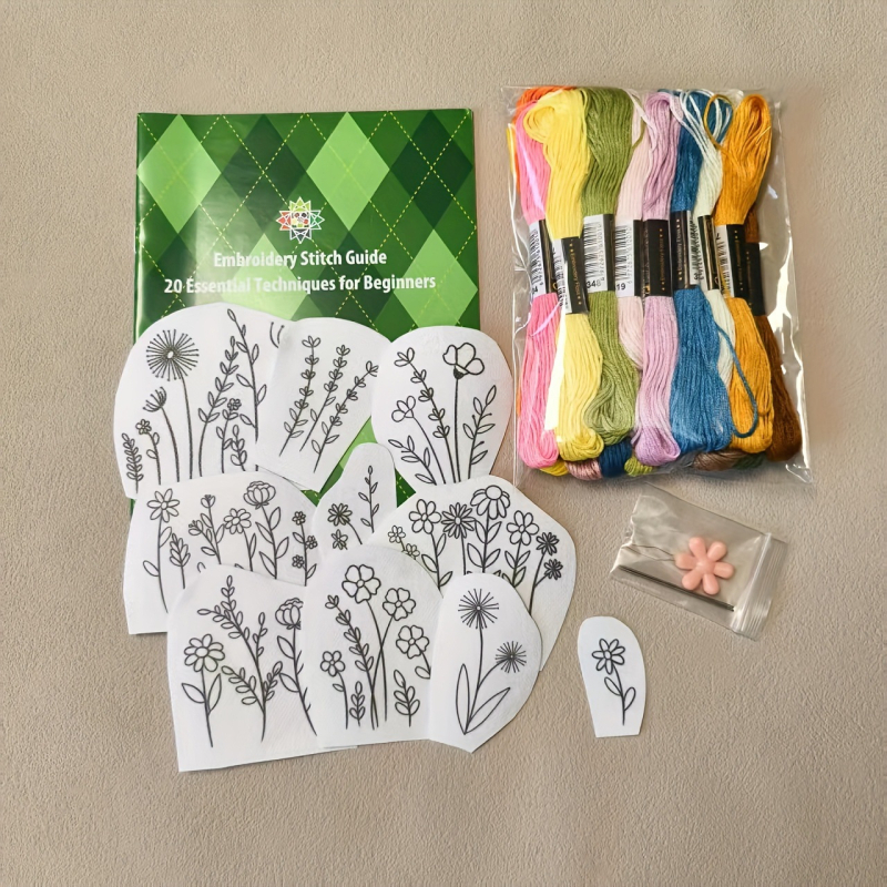 Set za vodotopivo šivanje – materijali za zakrpe, platnene naljepnice s raznim uzorcima, ručna izrada šivanja DIY, pastoralni stil