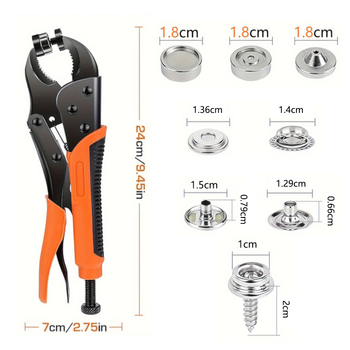 Banwei DIY комплект аксесоари — тежки snap закопчалки, инструмент за натискане на копчета и монтажно средство за платнена тента (BW202406005, wzk)