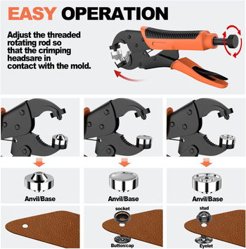 Banwei DIY комплект аксесоари — тежки snap закопчалки, инструмент за натискане на копчета и монтажно средство за платнена тента (BW202406005, wzk)