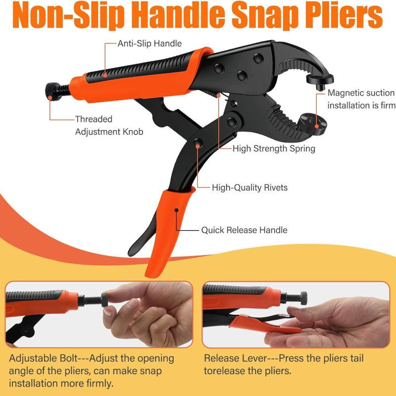 Banwei DIY комплект аксесоари — тежки snap закопчалки, инструмент за натискане на копчета и монтажно средство за платнена тента (BW202406005, wzk)