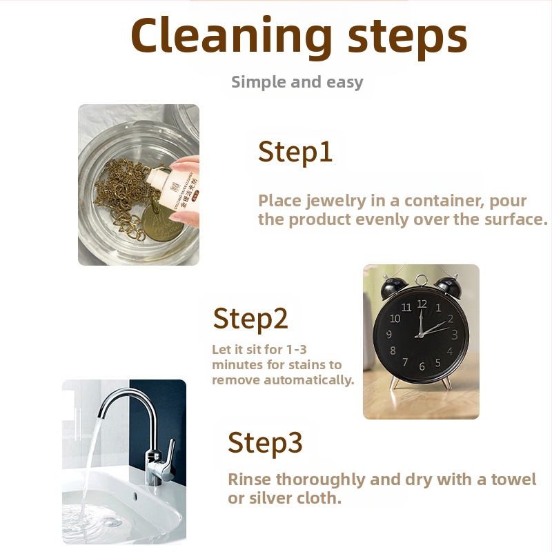 Разтвор за почистване на сребърни бижута, премахва окисляване, код 4201