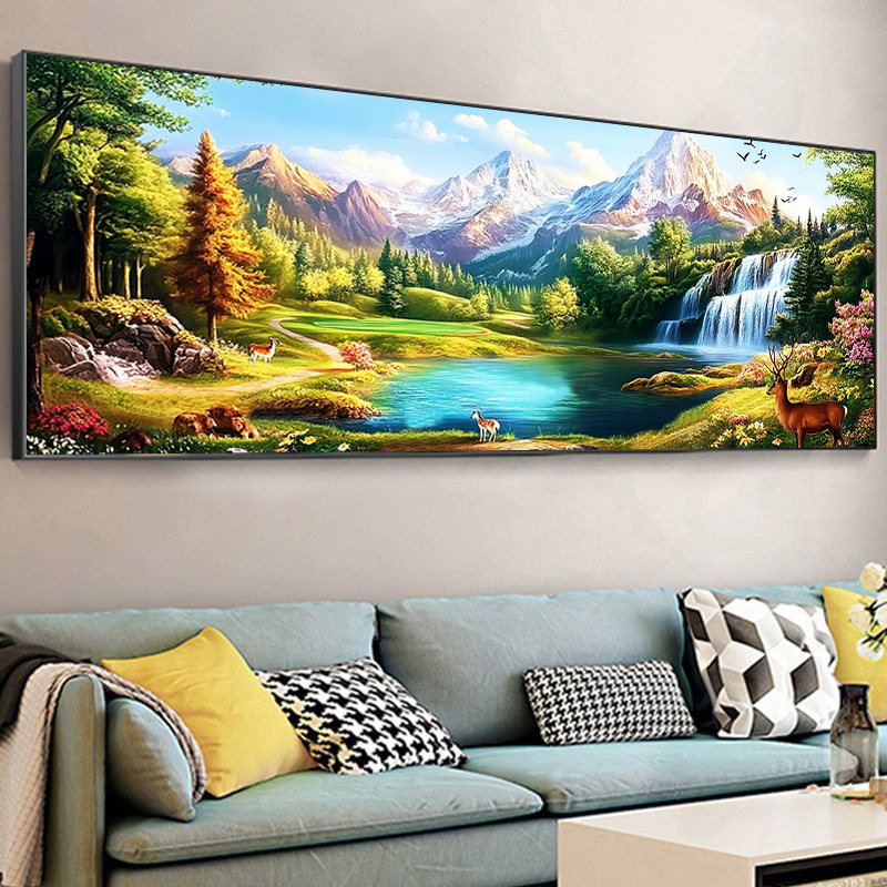 Keresztszemes készlet – tájkép, Mona Lisa, pamutvászon, keresztszemes hímzés, Modern Minimalista stílus, DX1581