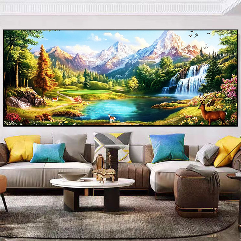 Keresztszemes készlet – tájkép, Mona Lisa, pamutvászon, keresztszemes hímzés, Modern Minimalista stílus, DX1581