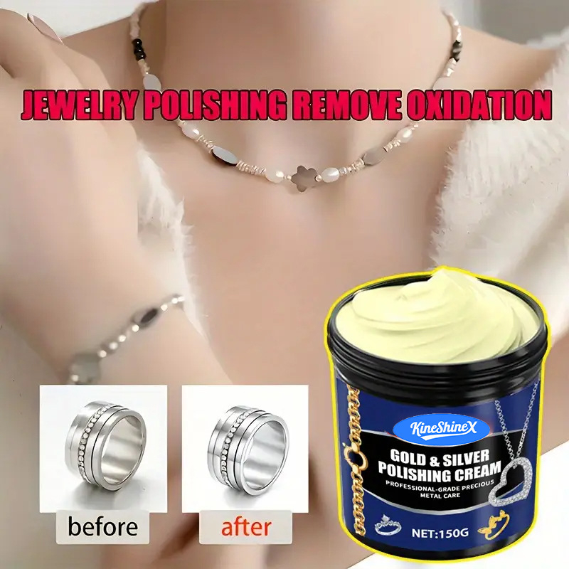 Kineshinex Κοσμηματική Πάστα Γυαλίσματος – Πολυλειτουργική, κατάλληλη για χρυσό/ασήμι/λευκόχρυσο/ανοξείδωτο χάλυβα, 150 g