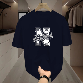 Geometriskas drukas T-krekls ar apaļu kaklu, tīklveida audums, brīvā piegriezuma, īsām piedurknēm