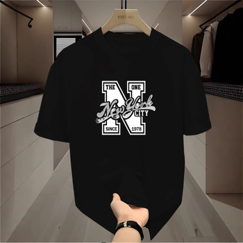 T-shirt με γεωμετρικό σχέδιο, στρογγυλός λαιμός, διχτυωτό ύφασμα, άνετος γραμμής, κοντά μανίκια