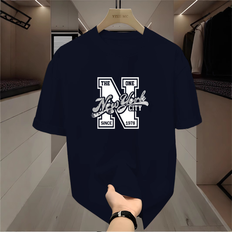 Geometriskas drukas T-krekls ar apaļu kaklu, tīklveida audums, brīvā piegriezuma, īsām piedurknēm