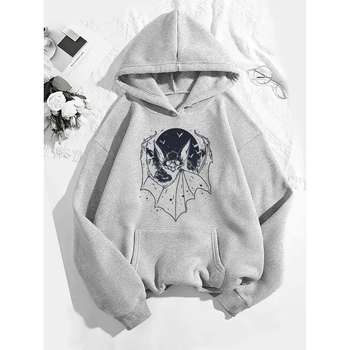 Φούτερ με γραφικό τύπωμα, με κουκούλα, τσέπη καγκάρο, πολυεστέρας 96%+, για άνοιξη και φθινόπωρο