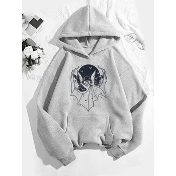 Φούτερ με γραφικό τύπωμα, με κουκούλα, τσέπη καγκάρο, πολυεστέρας 96%+, για άνοιξη και φθινόπωρο