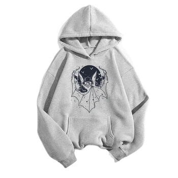 Φούτερ με γραφικό τύπωμα, με κουκούλα, τσέπη καγκάρο, πολυεστέρας 96%+, για άνοιξη και φθινόπωρο