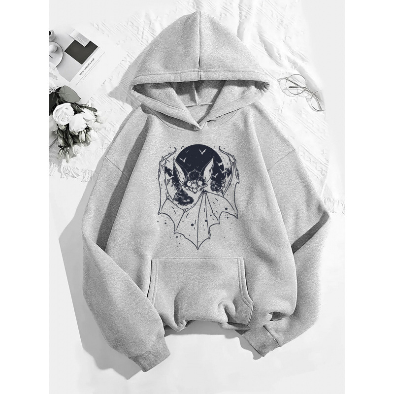 Φούτερ με γραφικό τύπωμα, με κουκούλα, τσέπη καγκάρο, πολυεστέρας 96%+, για άνοιξη και φθινόπωρο