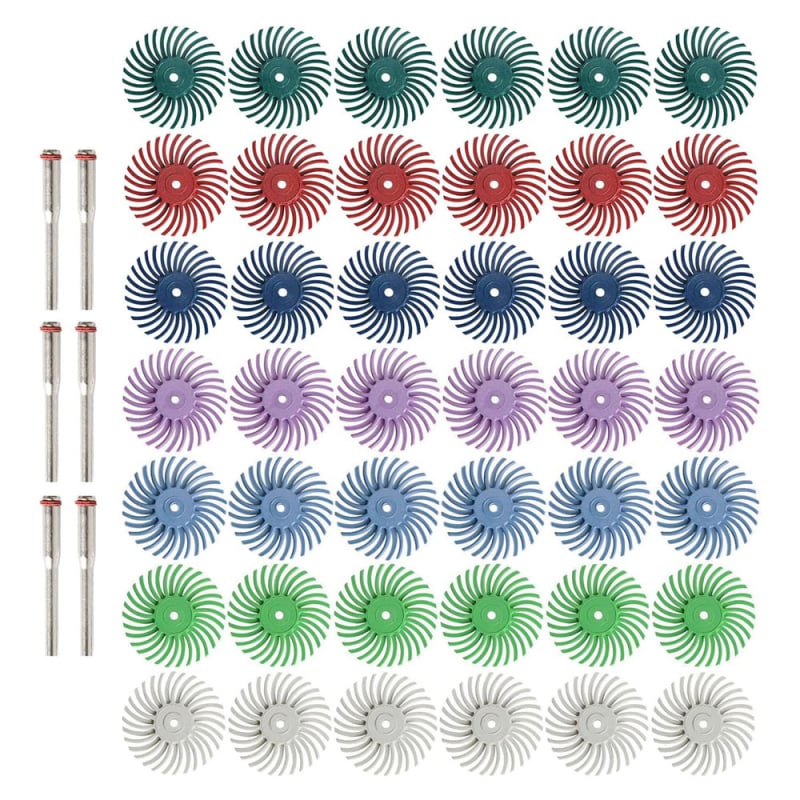 Σετ 48 τεμαχίων κεφαλών γυαλίσματος με 3 mm άξονα για γυάλισμα κοσμημάτων, ξύλου και μετάλλου, 80-2500 grit