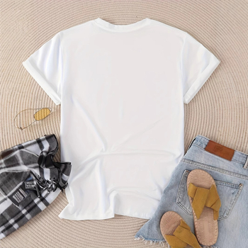 Тениска с къс ръкав, евроамерикански стил и улична визия, 3D принт върху Milk Silk материя, свободна кройка, нормална дължина