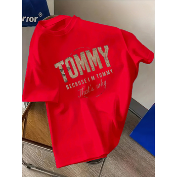 Дамска памучна тениска с принт на букви, свободна кройка, кръгло деколте, японско-корейски уличен стил