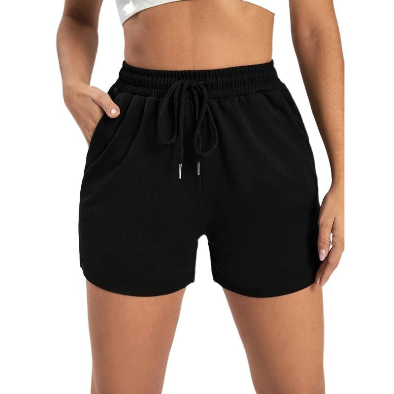 Moterų šortai su raištuku, laisvalaikio stilius, 3/4 ilgio, vidurio liemuo, 95% poliesteris, Europos ir Amerikos stilius