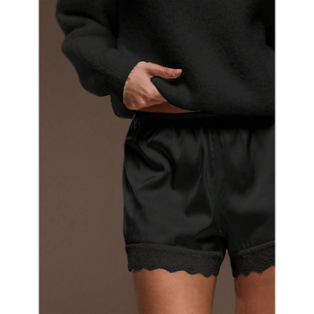 Σορτς από φυσικό βαμβάκι με δαντελένιο τελείωμα, χαλαρή γραμμή, ελαφριά ελαστικότητα, ρετρό στυλ