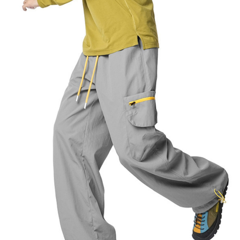 Softshell parašiutinės kelnės – amerikietiško stiliaus, tiesus kirpimas, viduryje juosmuo, ruduo