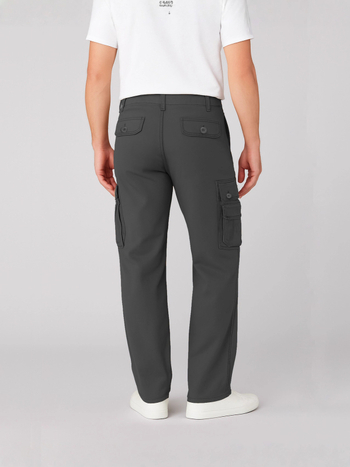 Ανδρικά παντελόνια cargo casual — ίσια γραμμή, μακριά, 100% βαμβάκι, με πολλαπλές τσέπες