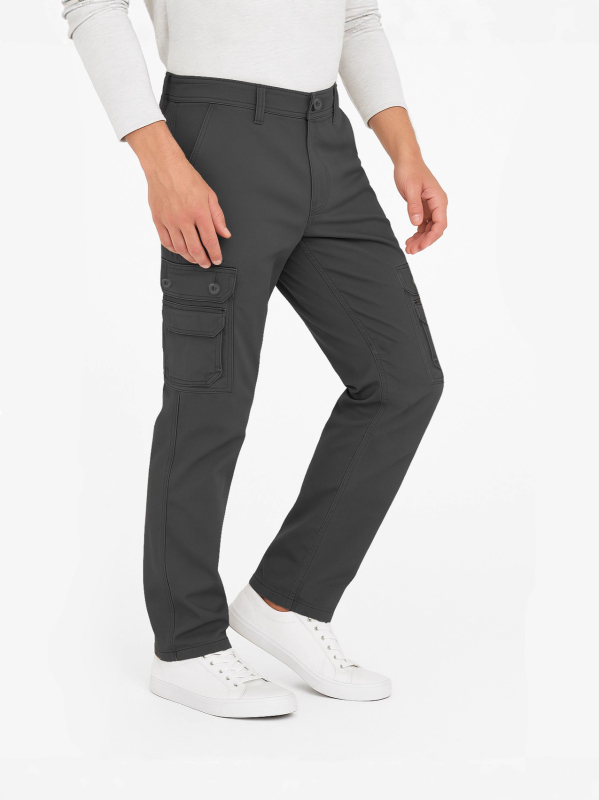 Vyriski cargo casual kelnes — tiesaus kirpimo, ilgos, 100% medvilnė, su keliomis kišenėmis